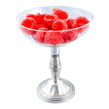 Jugendstil Art Nouveau WMF silver plated fruit set – cut-glass serving tazza and 4 dessert bowls