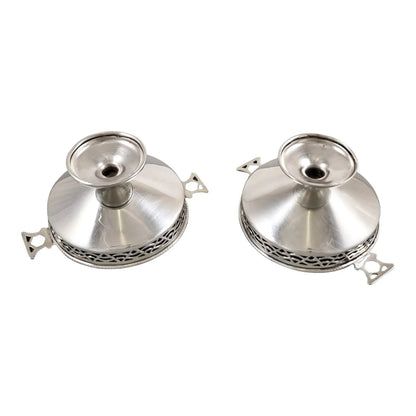 Art Deco Colonial silver Warner Brothers (Delhi) pair of compotes two-handle bon bon fruit baskets