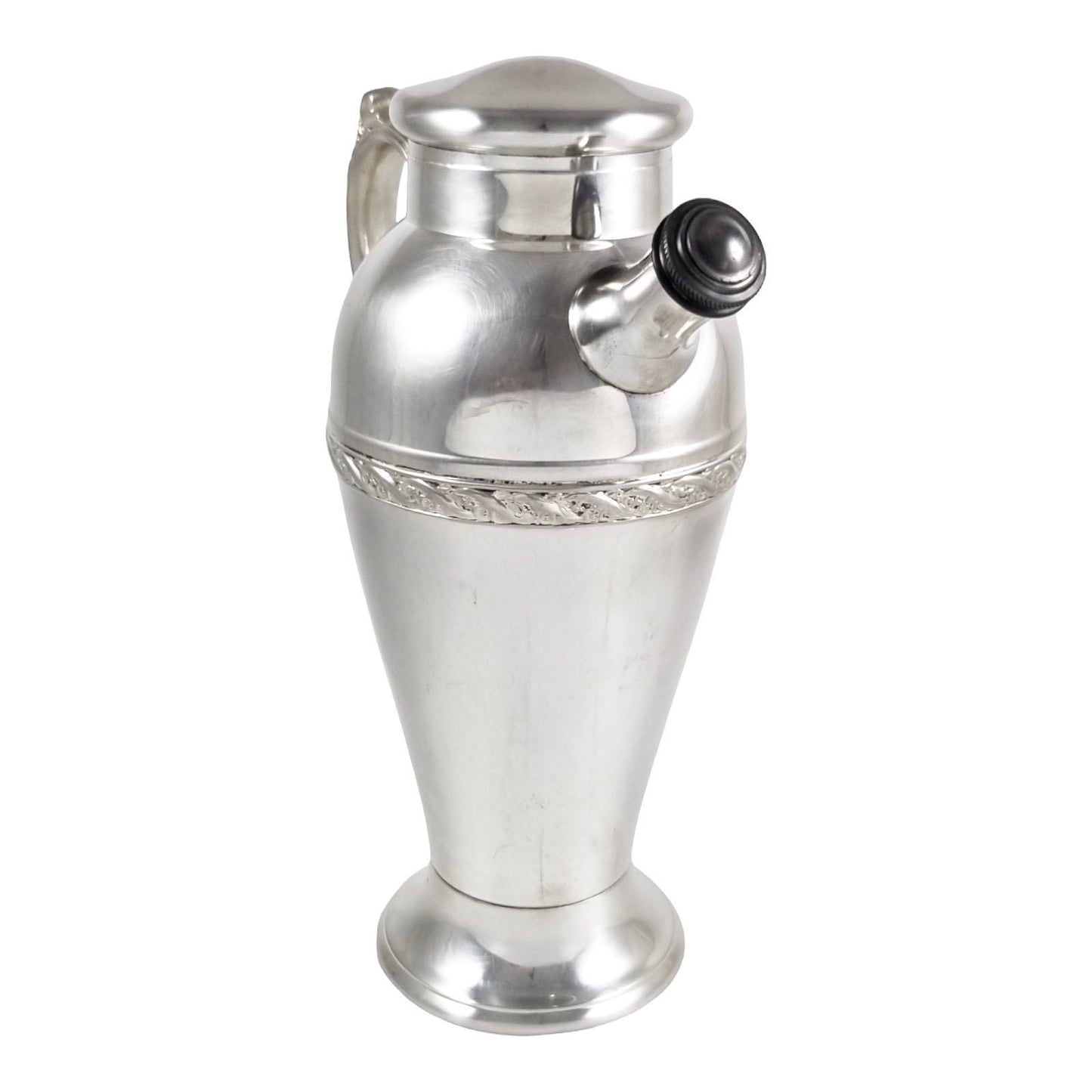 Wm. Rogers & Son huge Art Deco 1.5 L silver plated cocktail shaker “Spring Flower” 2068