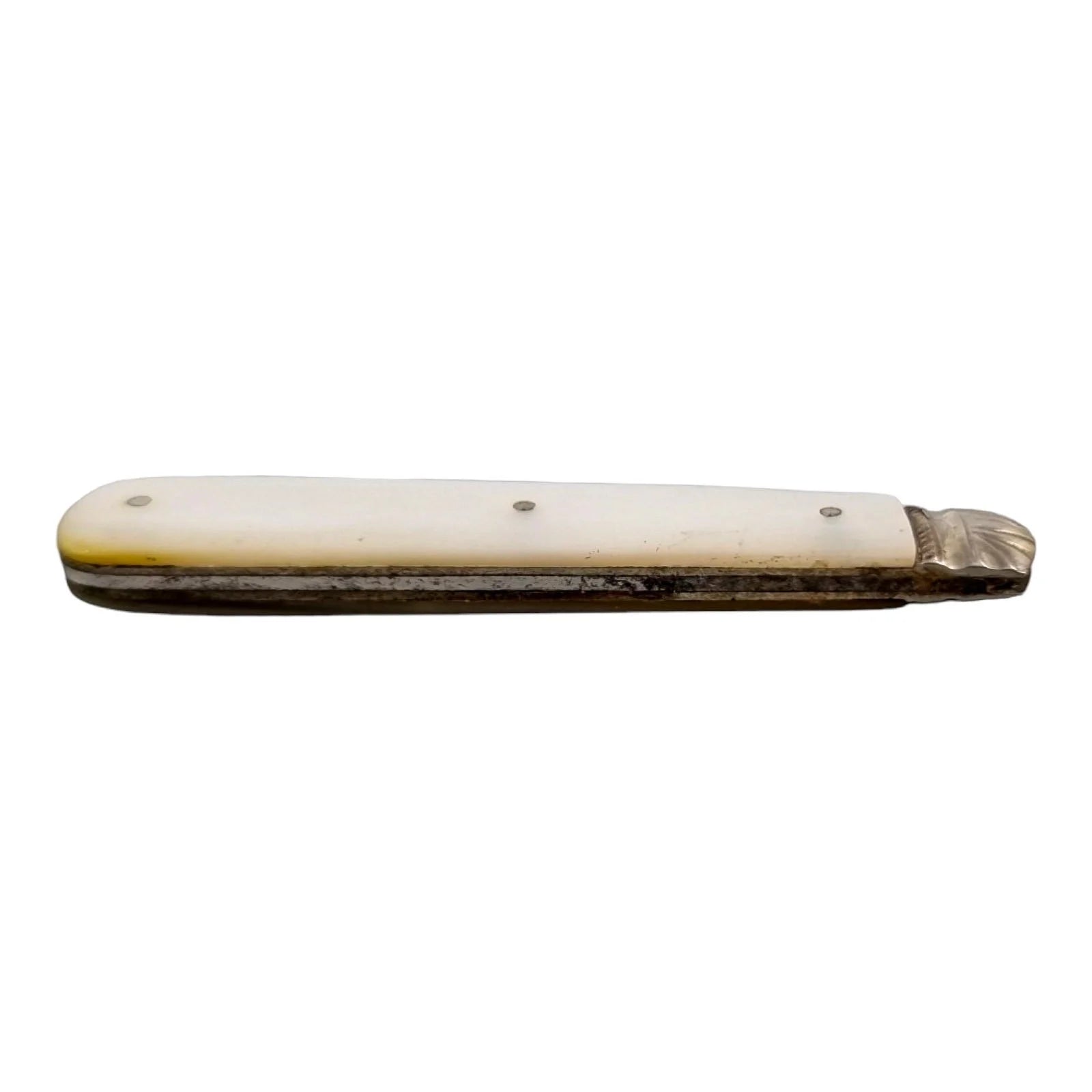 Art Deco sterling silver mother-of-pearl folding pocket fruit knife CW Fletcher, 1922