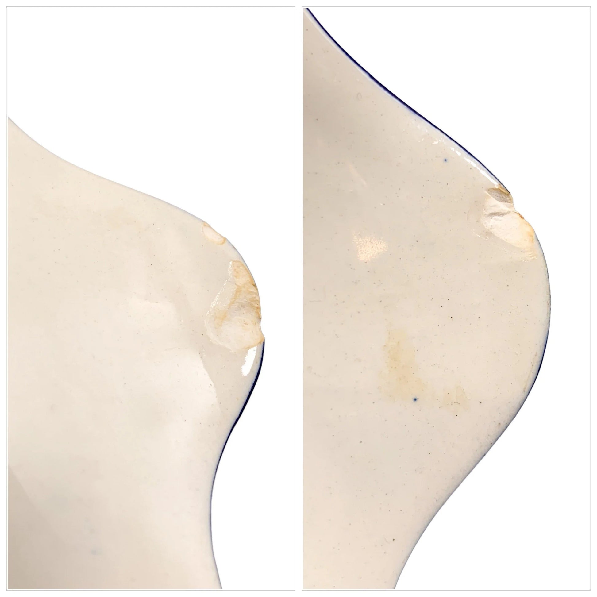 Pair of Royal Doulton serving platters, blue and white “Norfolk” windmill design, hexagonal dish