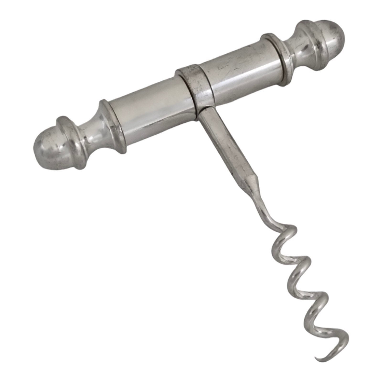 Silver plated bar accessory cocktail making set – corkscrew, double shot measure, ice scoop, bottle opener