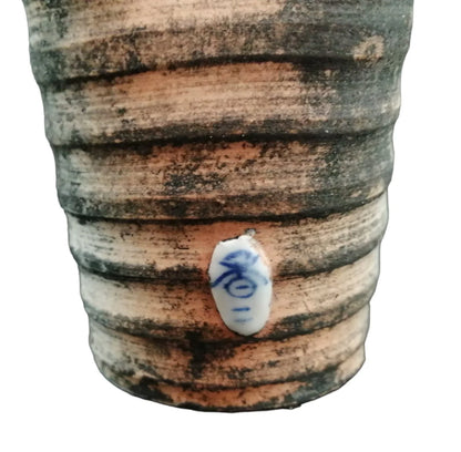 Meiji period Ishiguro Koko Sumidagawa flowing glaze vase with applied figure of a boy