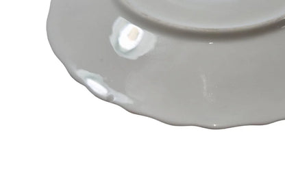 Hammersley and Co pair of bone china chambersticks moulded with scrolls and gilded