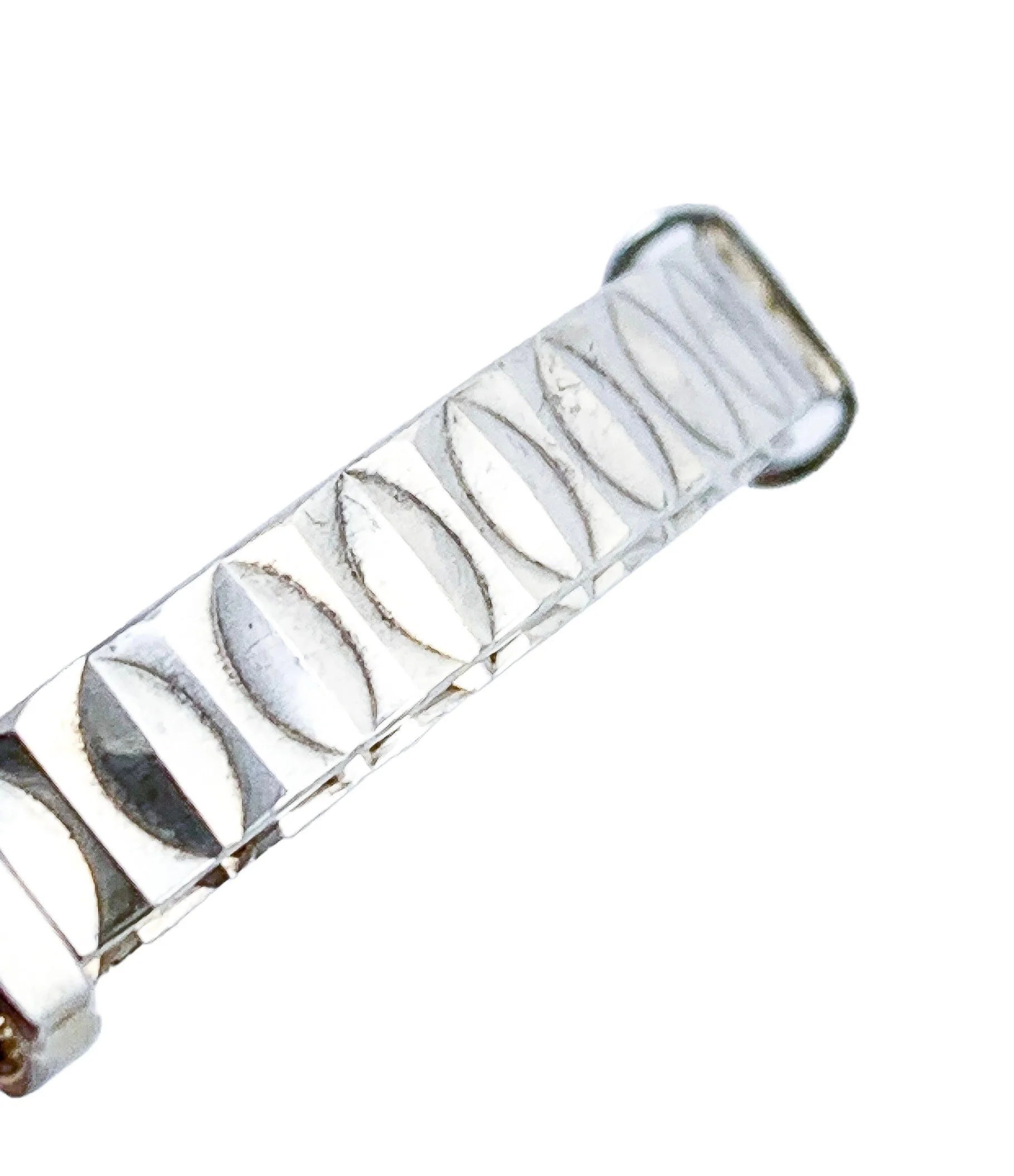 1970’s sterling silver child's adjustable “belt” bracelet with buckle detail and faceted decoration