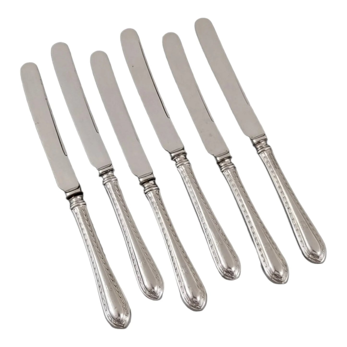 Mappin & Webb sterling silver Art Deco 12pc 6 person dessert fruit cutlery set, 1936
