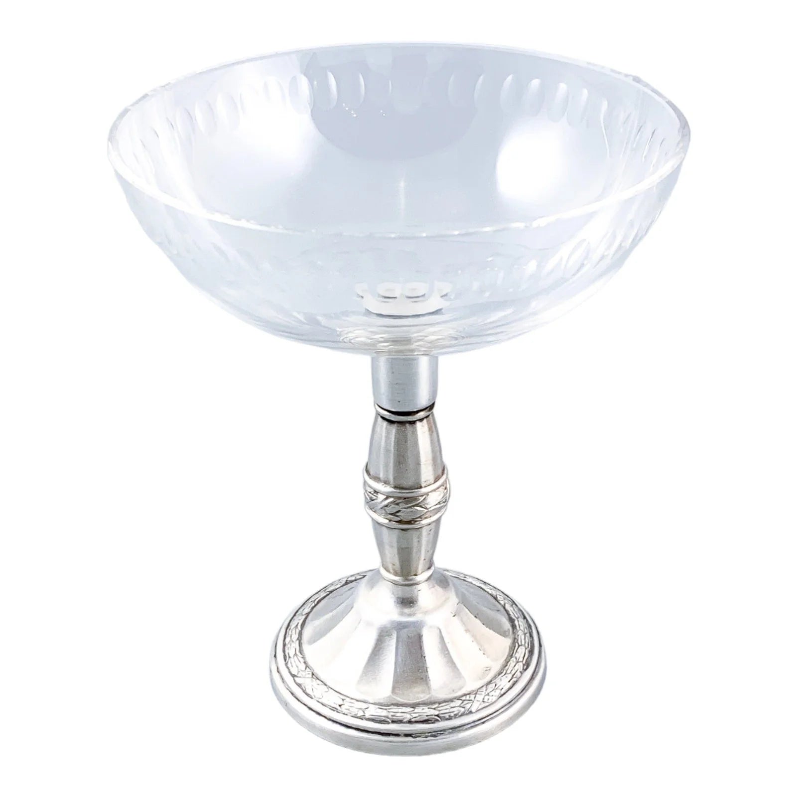 Jugendstil Art Nouveau WMF silver plated fruit set – cut-glass serving tazza and 4 dessert bowls