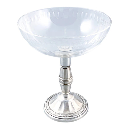 Jugendstil Art Nouveau WMF silver plated fruit set – cut-glass serving tazza and 4 dessert bowls