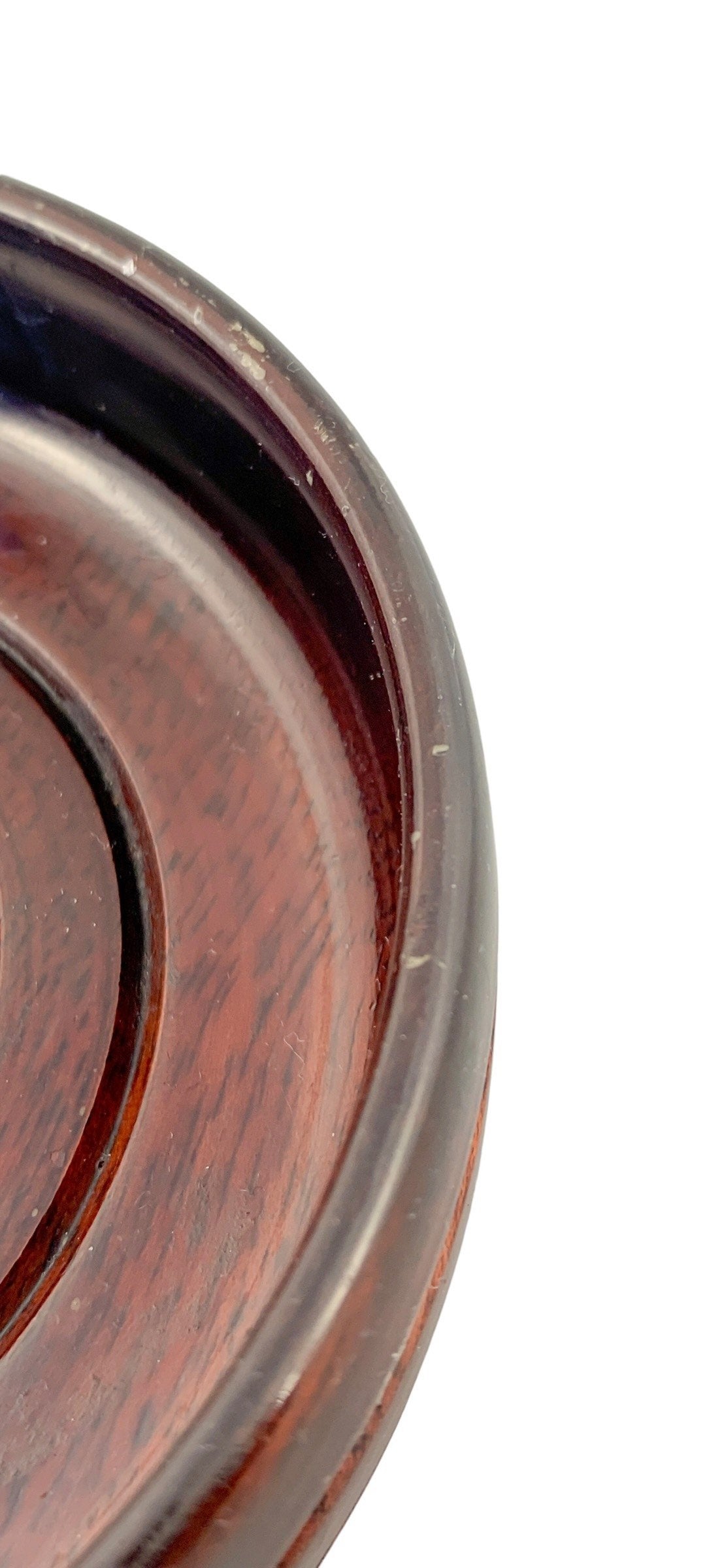 Vintage sterling silver and mahogany wood wine bottle coaster