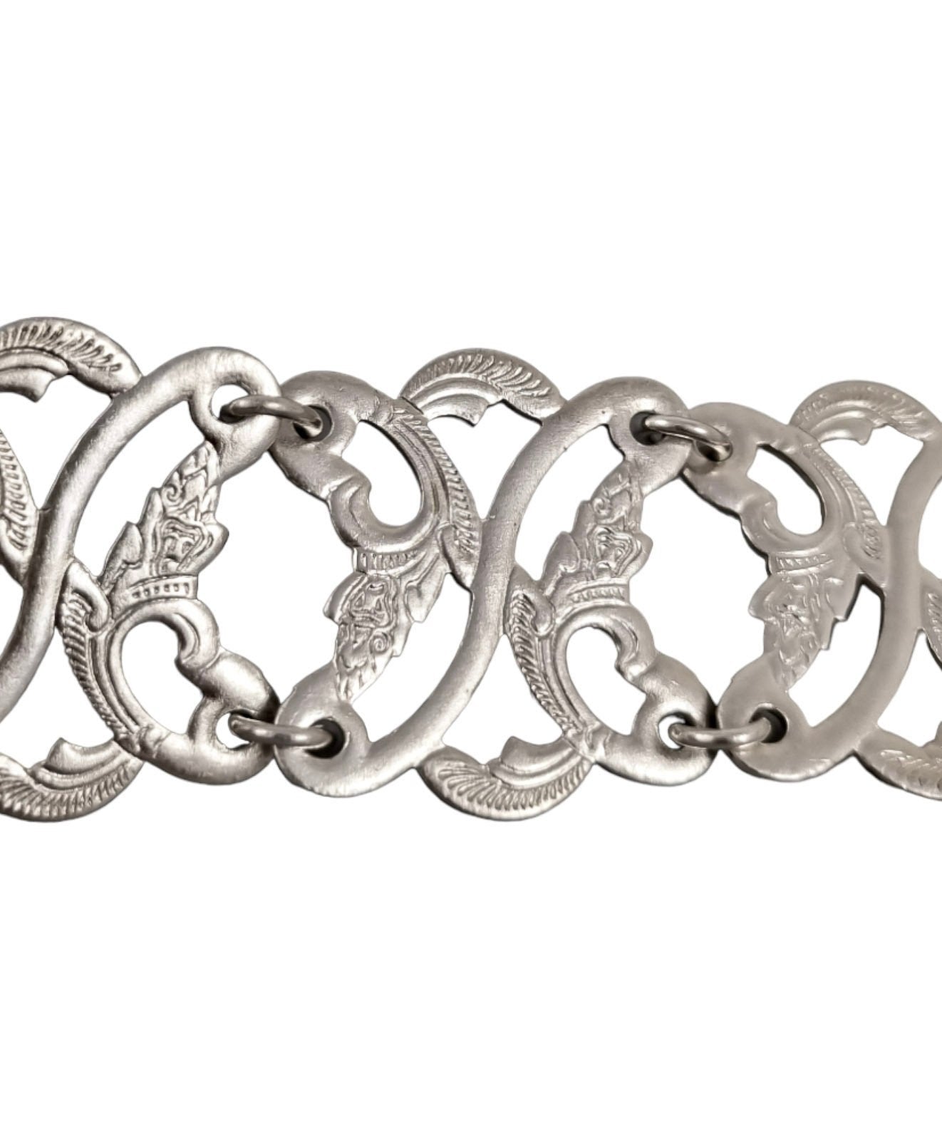 Straits Chinese Peranakan Baba Nyonya solid silver link belt with rooster clasp