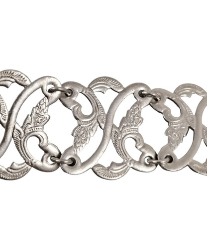 Straits Chinese Peranakan Baba Nyonya solid silver link belt with rooster clasp