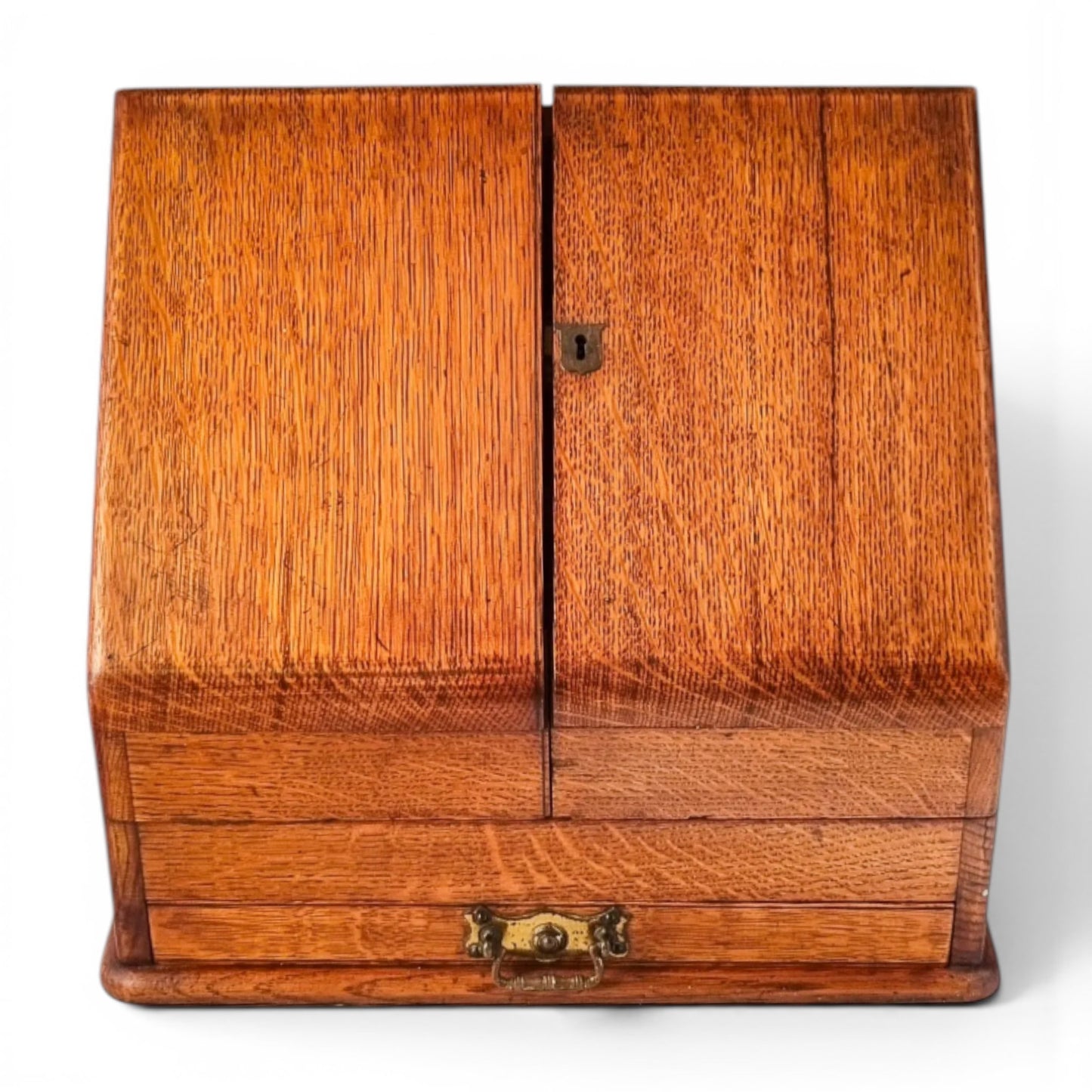 Victorian golden oak stationery cabinet, Arts & Craft