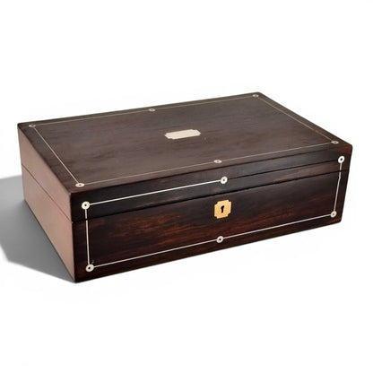 Victorian rosewood writing slope, converted keepsake box