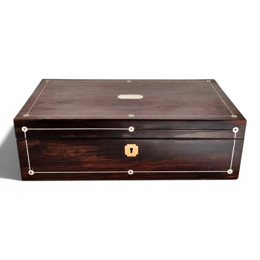Victorian rosewood writing slope, converted keepsake box