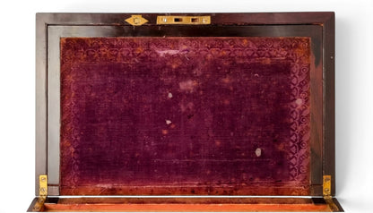 Victorian rosewood writing slope, converted keepsake box