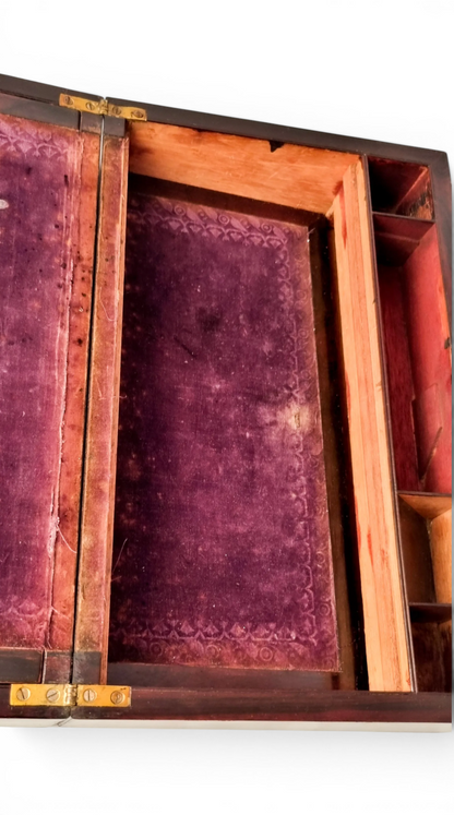Victorian rosewood writing slope, converted keepsake box