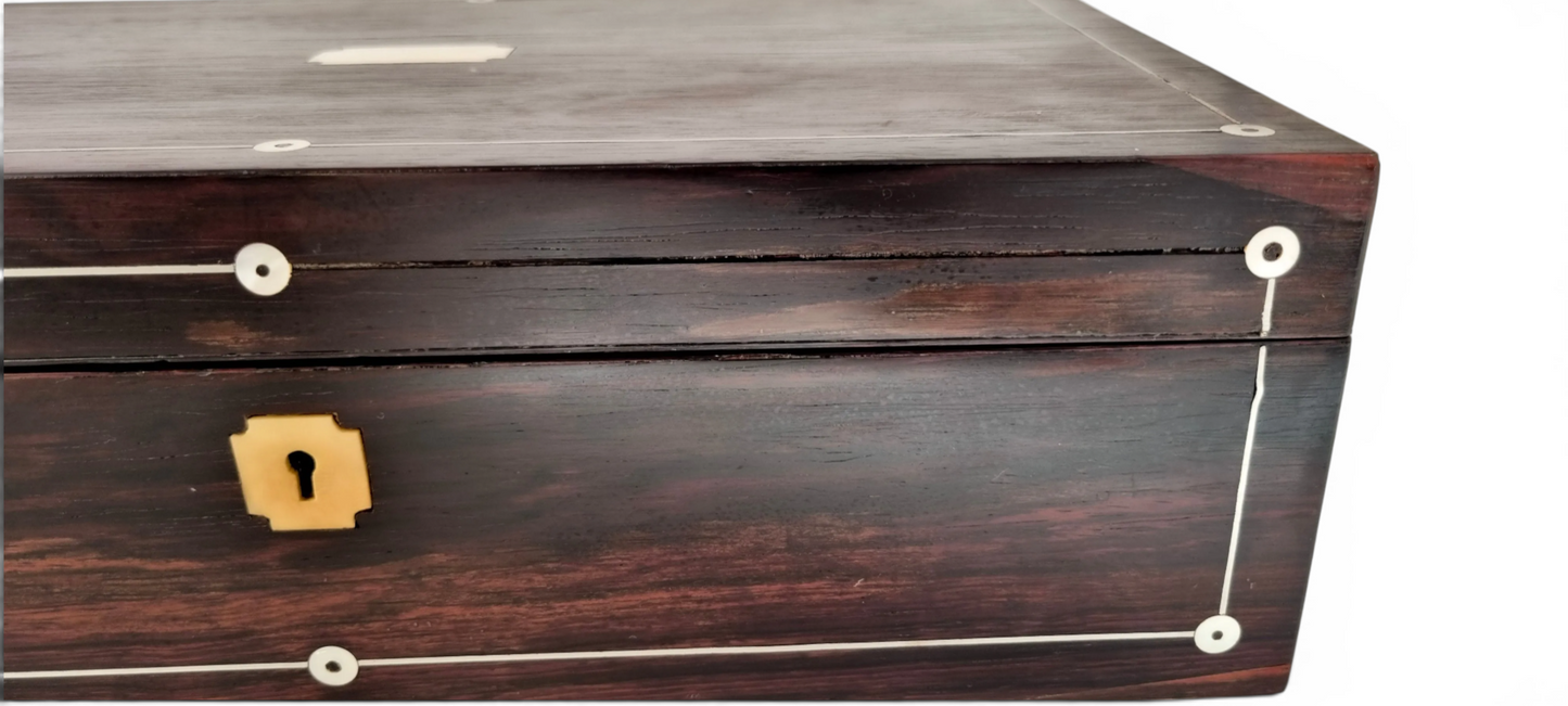 Victorian rosewood writing slope, converted keepsake box