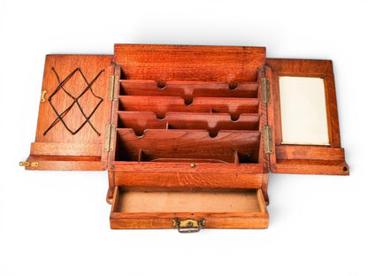 Victorian golden oak stationery cabinet, Arts & Craft