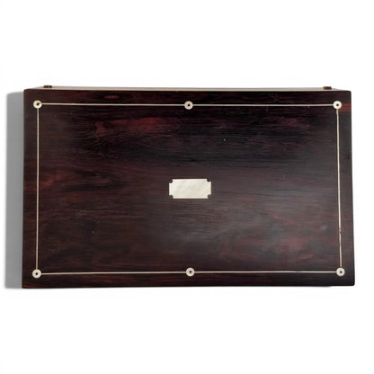 Victorian rosewood writing slope, converted keepsake box