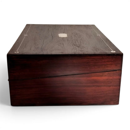 Victorian rosewood writing slope, converted keepsake box
