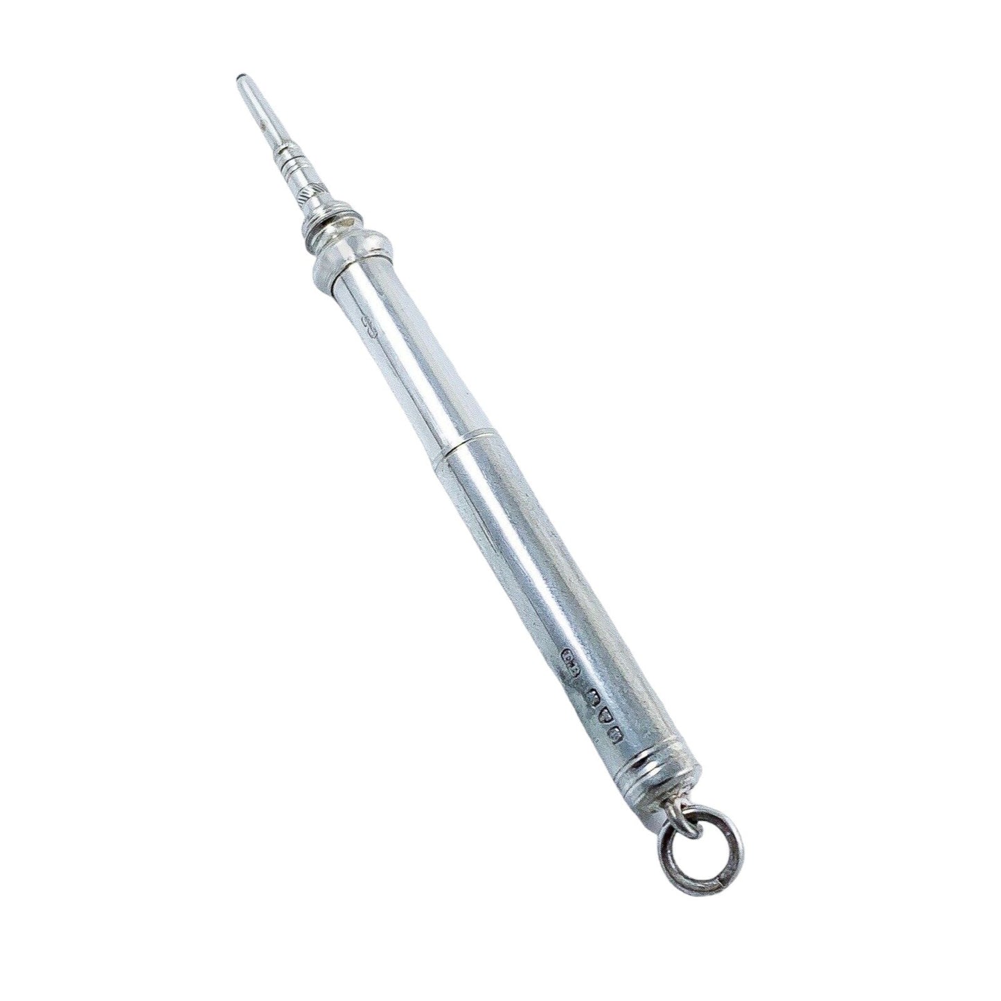 1930's Chester English provincial sterling silver propelling pencil with bale for necklace