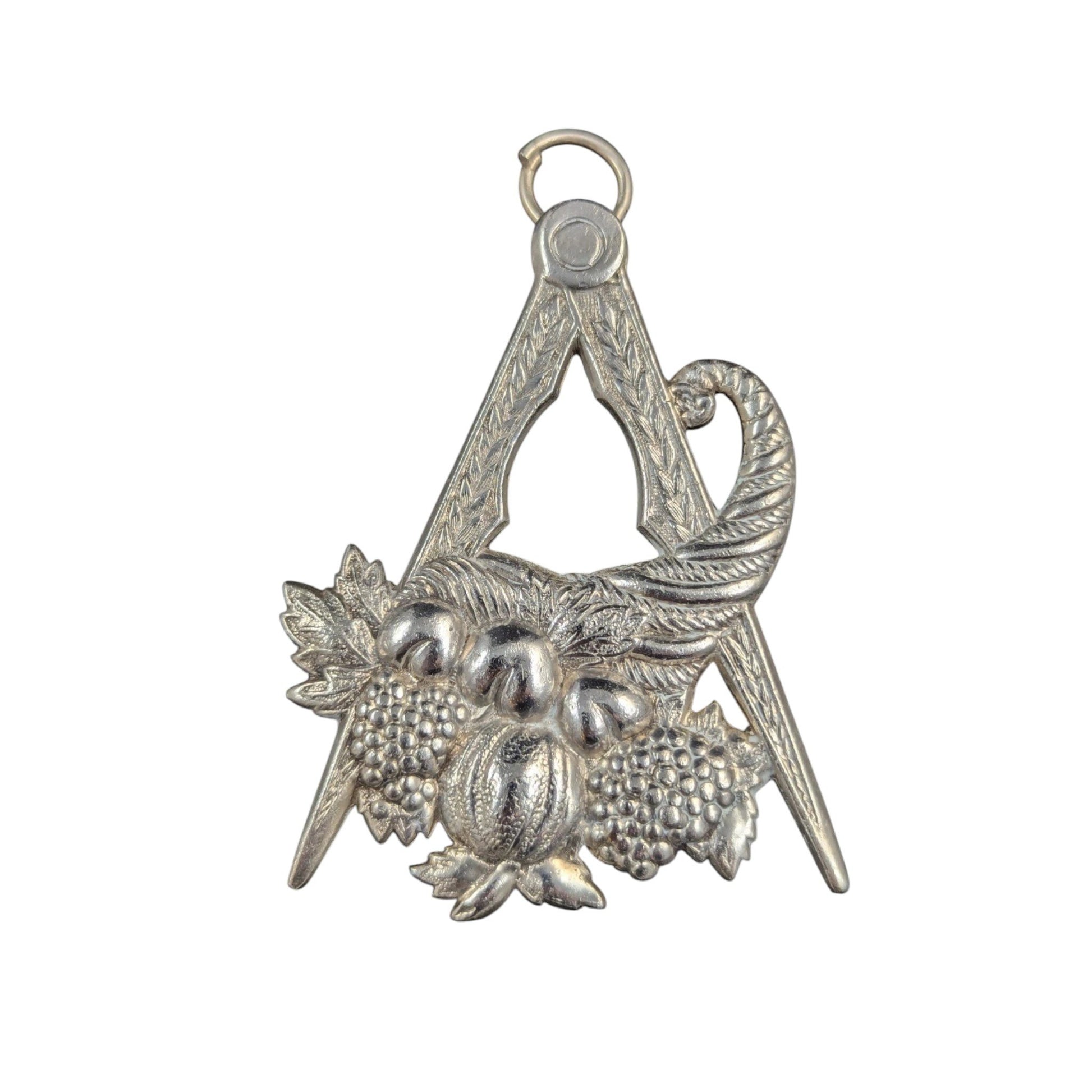 Sterling silver Masonic Warden’s jewel compass and cornucopia Fairway Lodge 1958