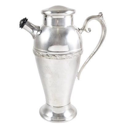 Wm. Rogers & Son huge Art Deco 1.5 L silver plated cocktail shaker “Spring Flower” 2068