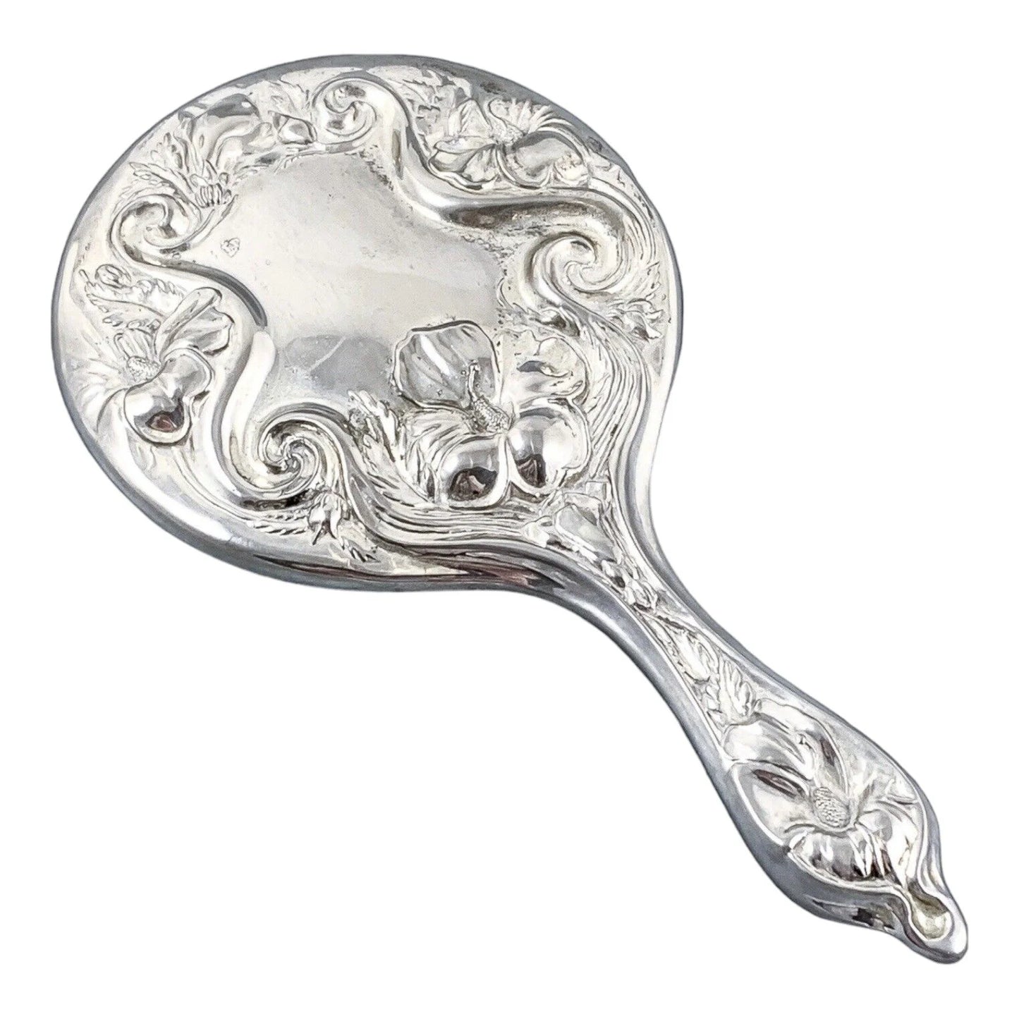 Vintage Marilyn Monroe silver plated 3 piece vanity dressing table set – Art Nouveau mirror, brush, comb