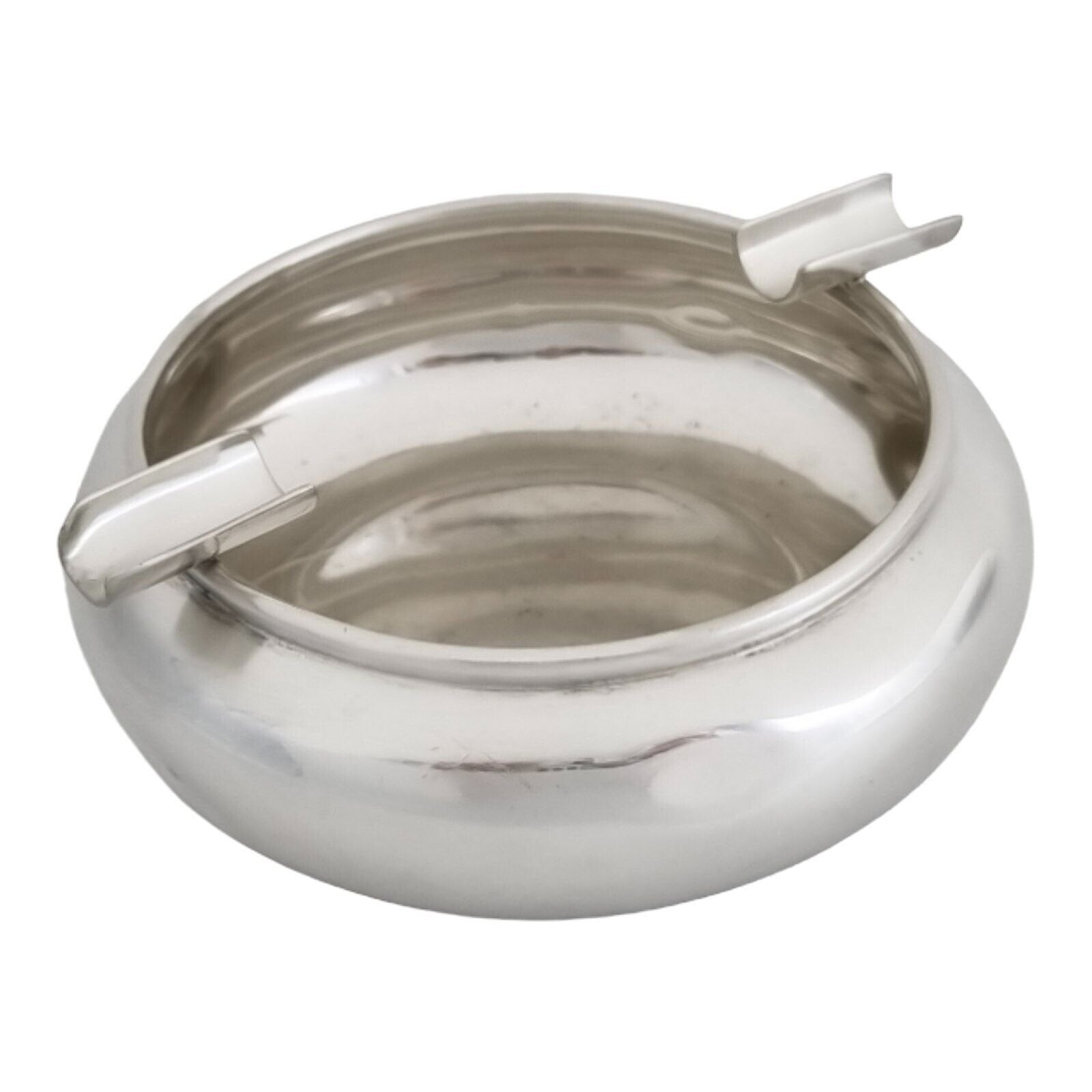 Antique Indian colonial silver Cooke & Kelvey large baluster ashtray with two slots