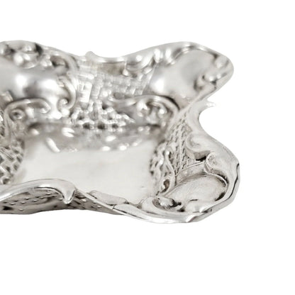 Sterling silver Art Nouveau pair of bonbon baskets of fluted square form