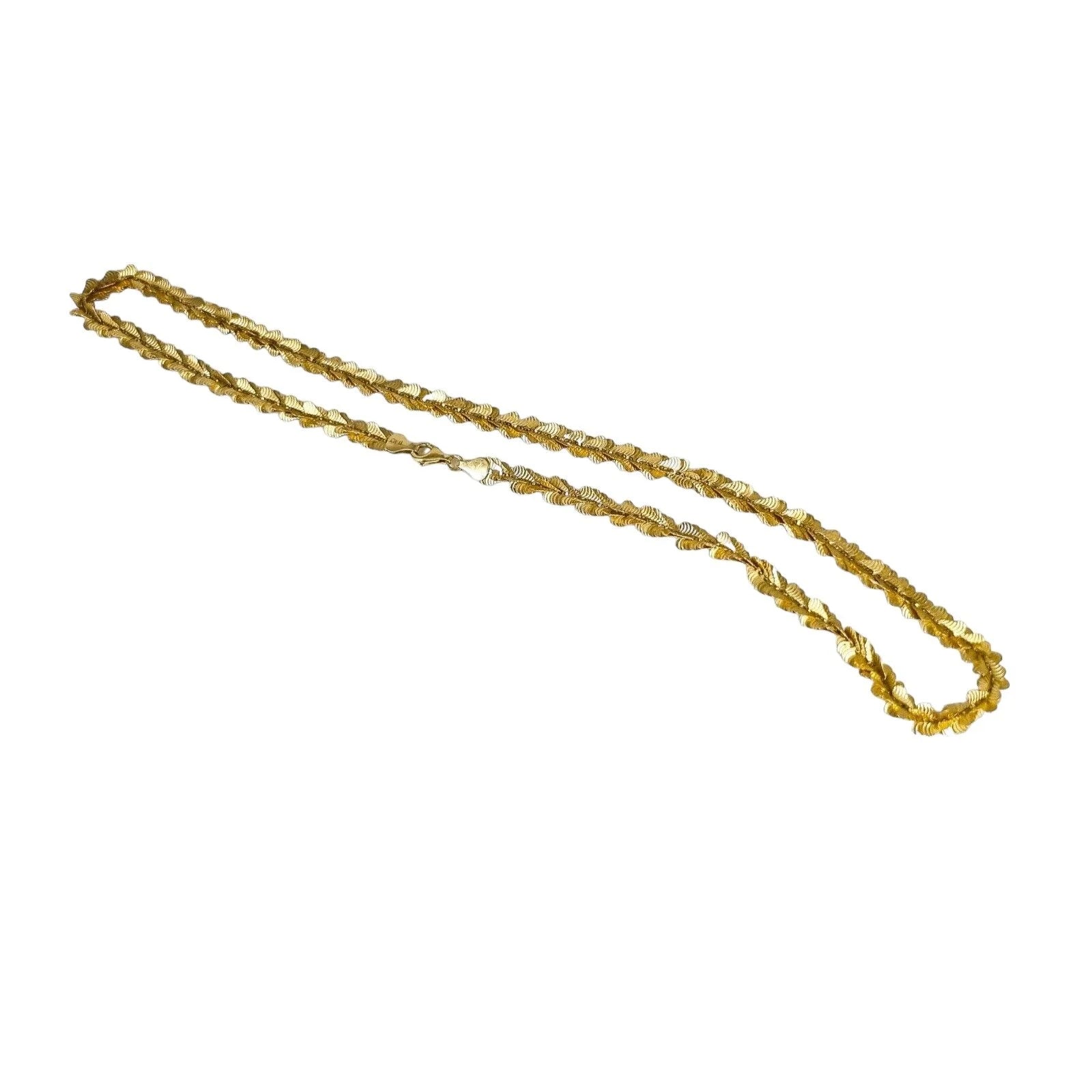 Vintage Italian sterling silver gold plated statement fancy chain leaf necklace