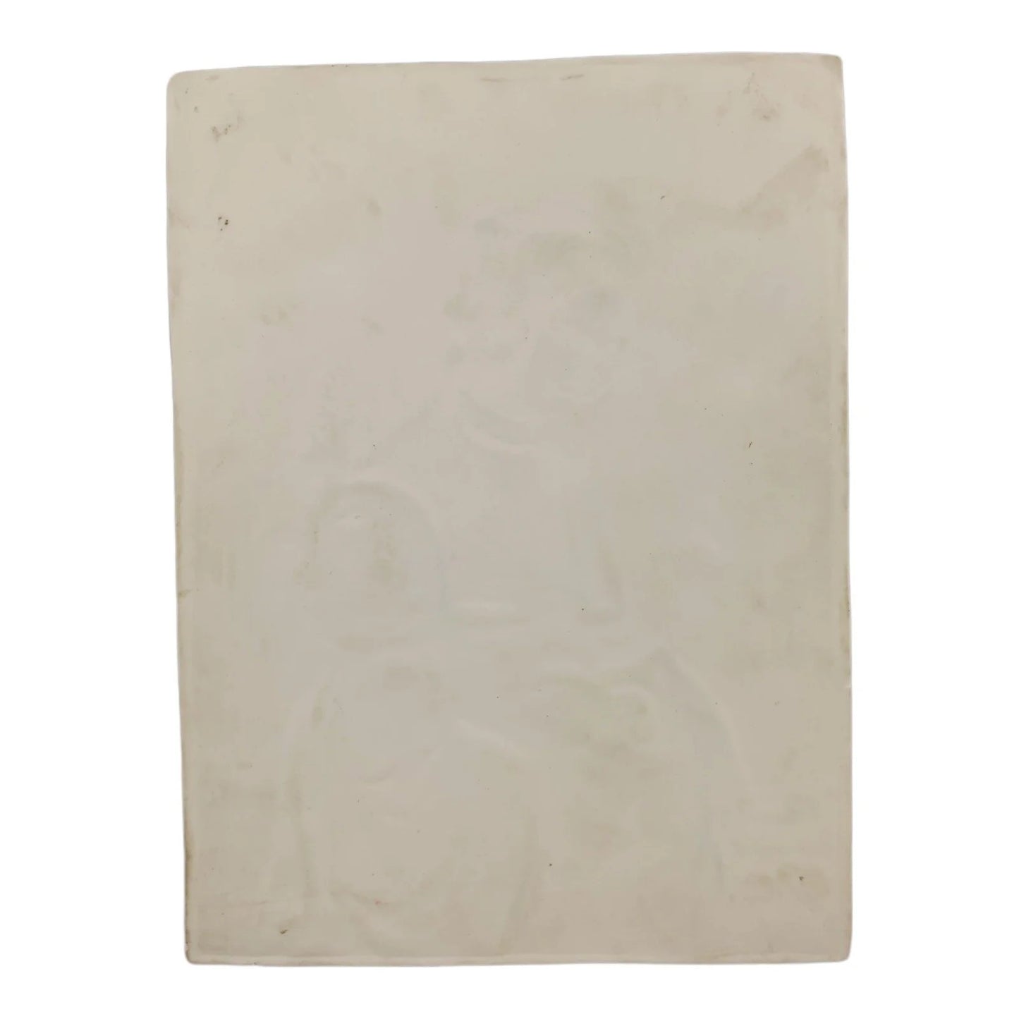19th century German porcelain lithophane of Renaissance religious young woman in front of Cologne Cathedral (The Churchgoer by Louis Blanc)