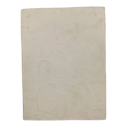 19th century German porcelain lithophane of Renaissance religious young woman in front of Cologne Cathedral (The Churchgoer by Louis Blanc)