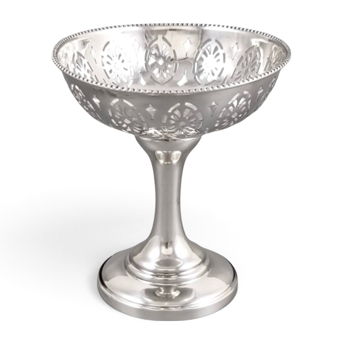 Continental silver bonbon basket, pedestal foot