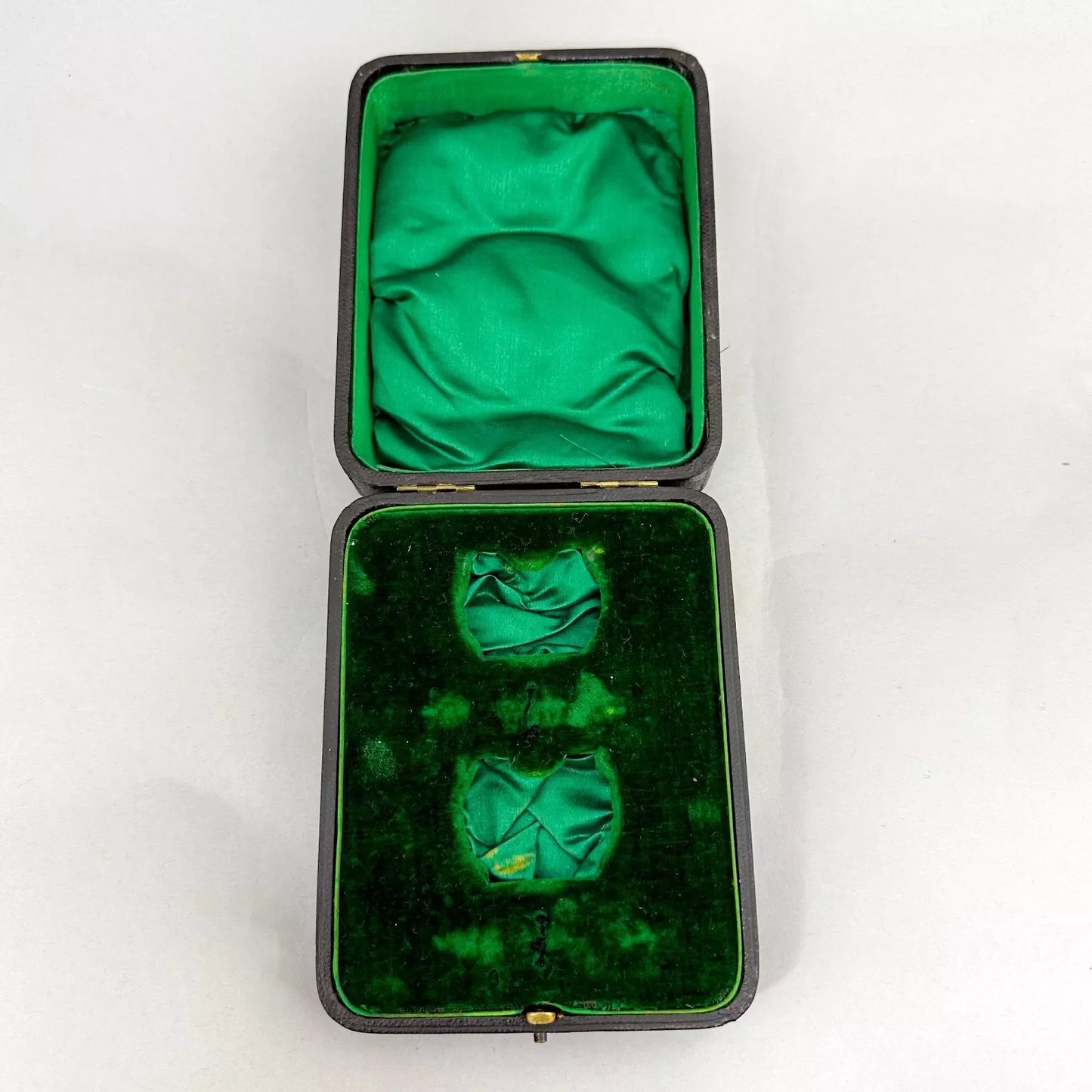 Neoclassical gilt sterling silver boxed navette salts with shell spoons