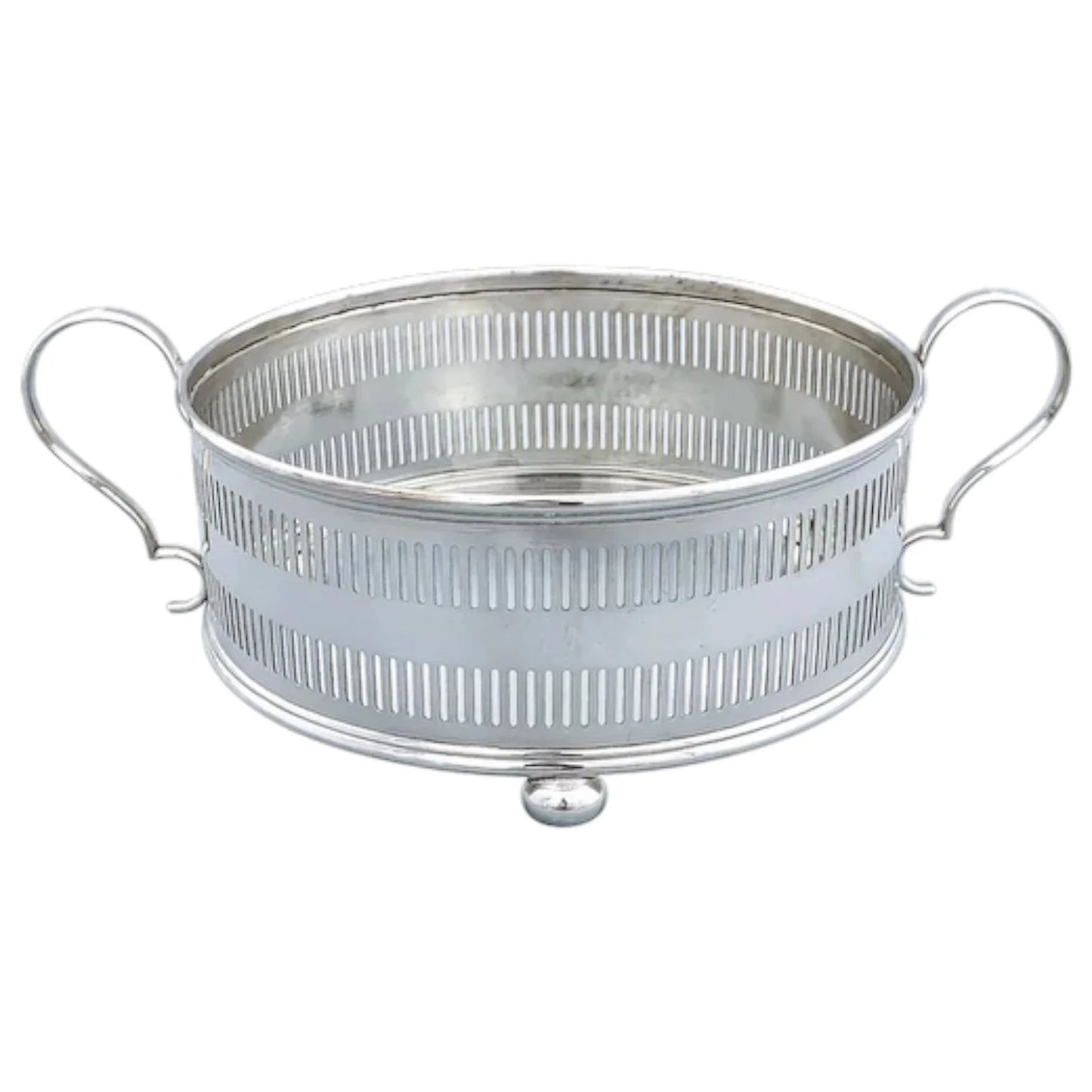 Victorian silver plated casserole dish coaster / two handled pasta bowl