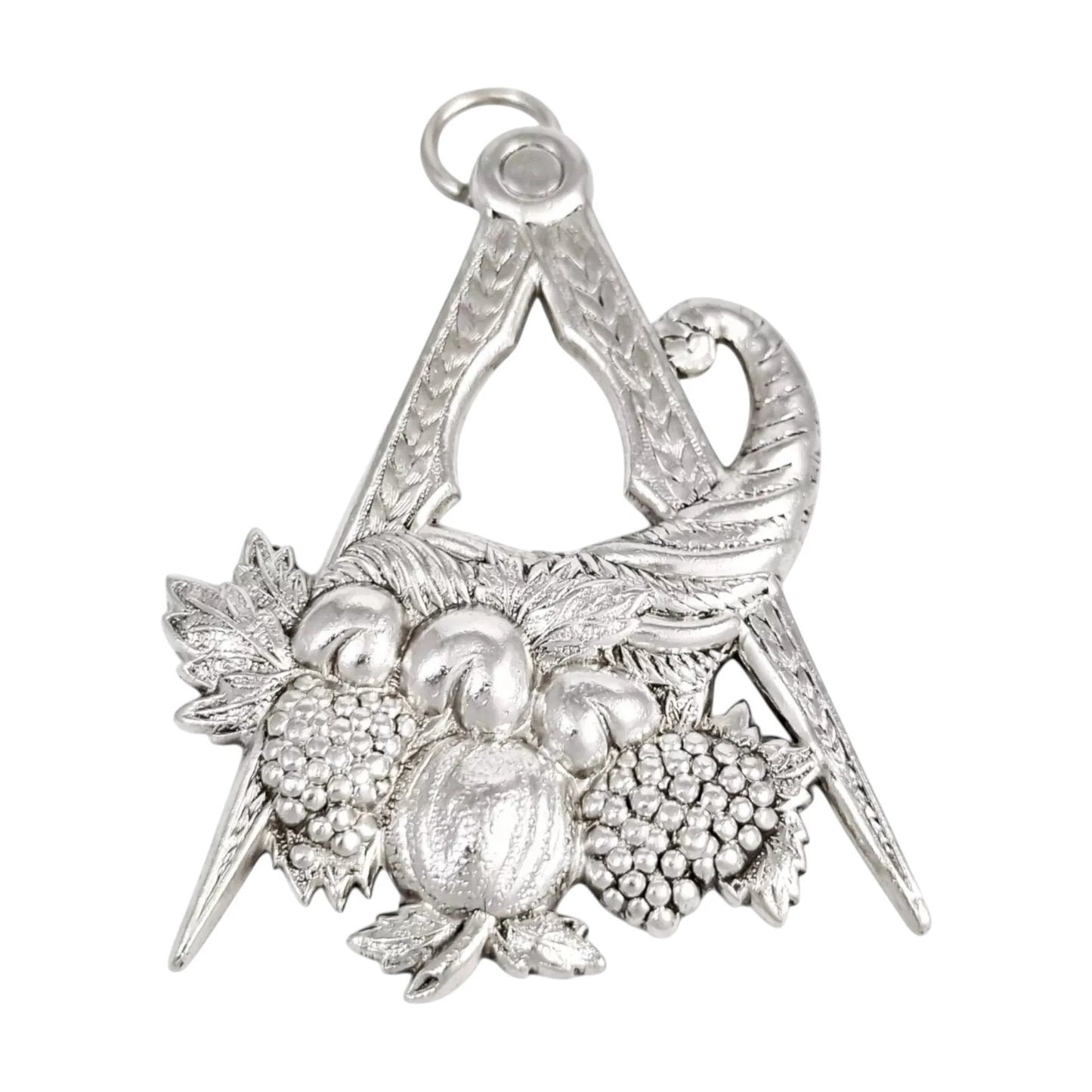 Sterling silver Masonic Warden’s jewel compass and cornucopia Fairway Lodge 1958