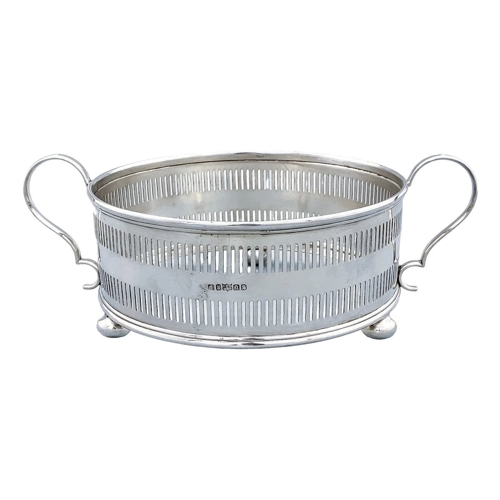 Victorian silver plated casserole dish coaster / two handled pasta bowl