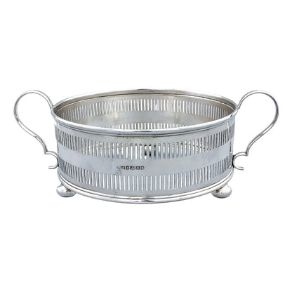 Victorian silver plated casserole dish coaster / two handled pasta bowl