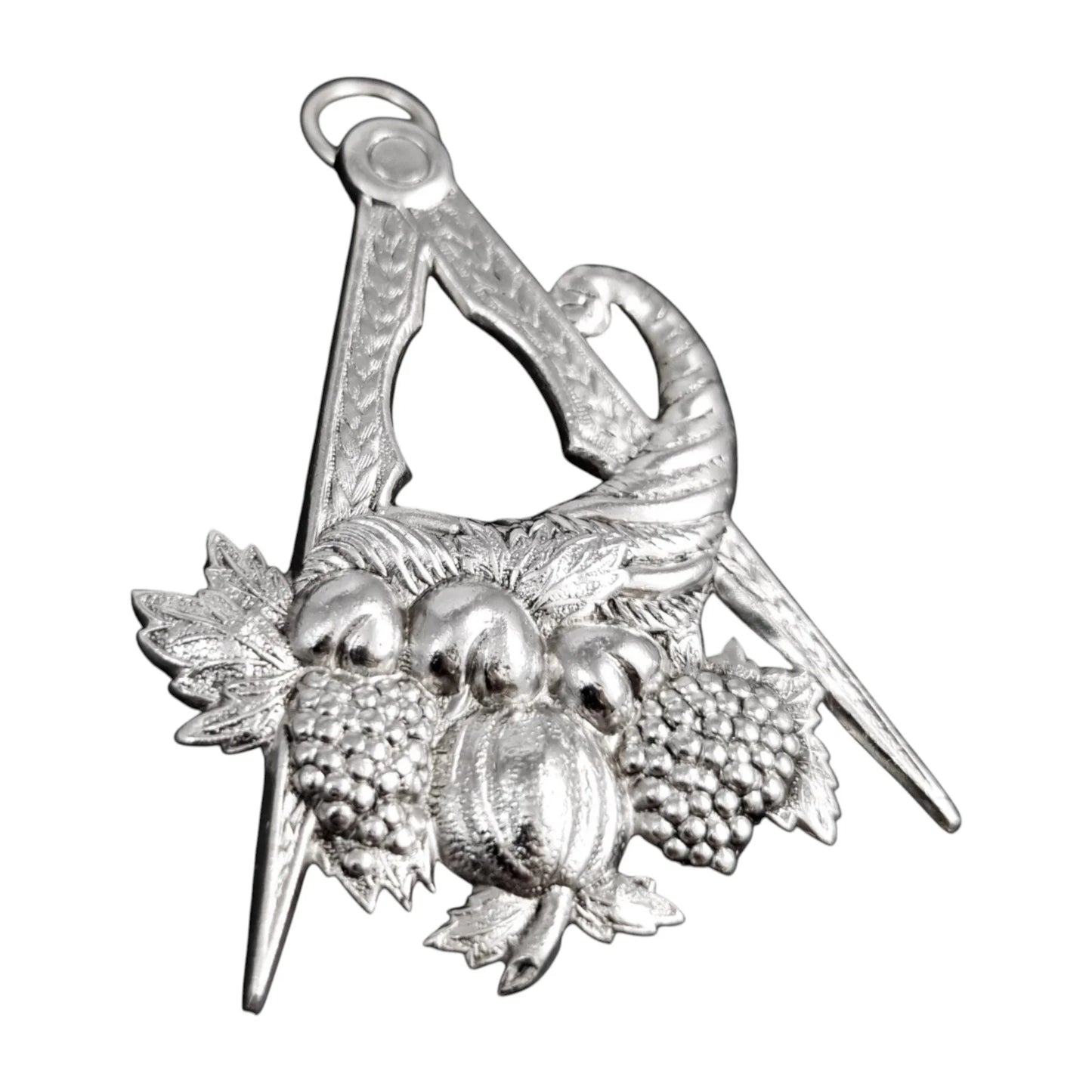 Sterling silver Masonic Warden’s jewel compass and cornucopia Fairway Lodge 1958