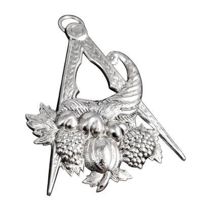 Sterling silver Masonic Warden’s jewel compass and cornucopia Fairway Lodge 1958