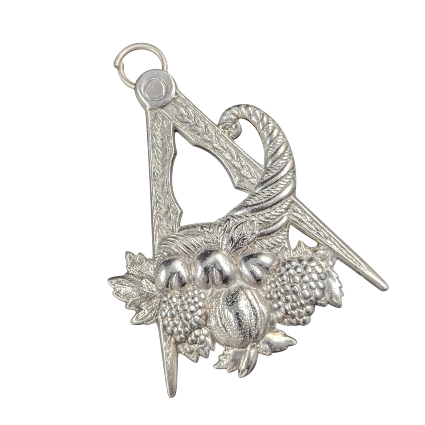 Sterling silver Masonic Warden’s jewel compass and cornucopia Fairway Lodge 1958