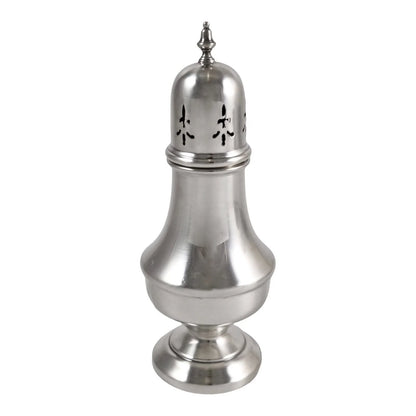 Vintage sterling silver tall tower sugar caster / shaker/ muffineer with fleur-de-lis lid