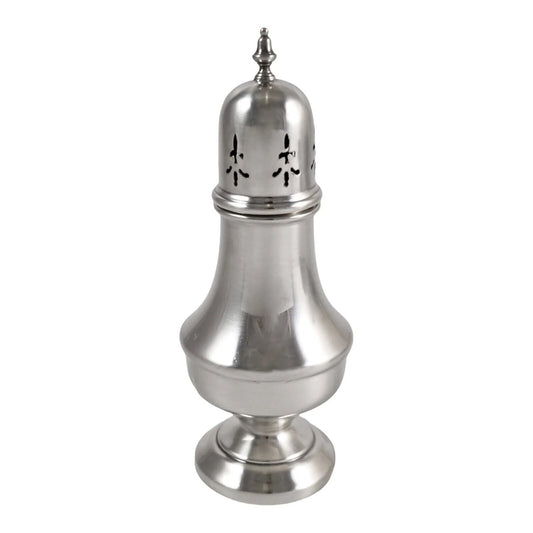 Vintage sterling silver tall tower sugar caster / shaker/ muffineer with fleur-de-lis lid